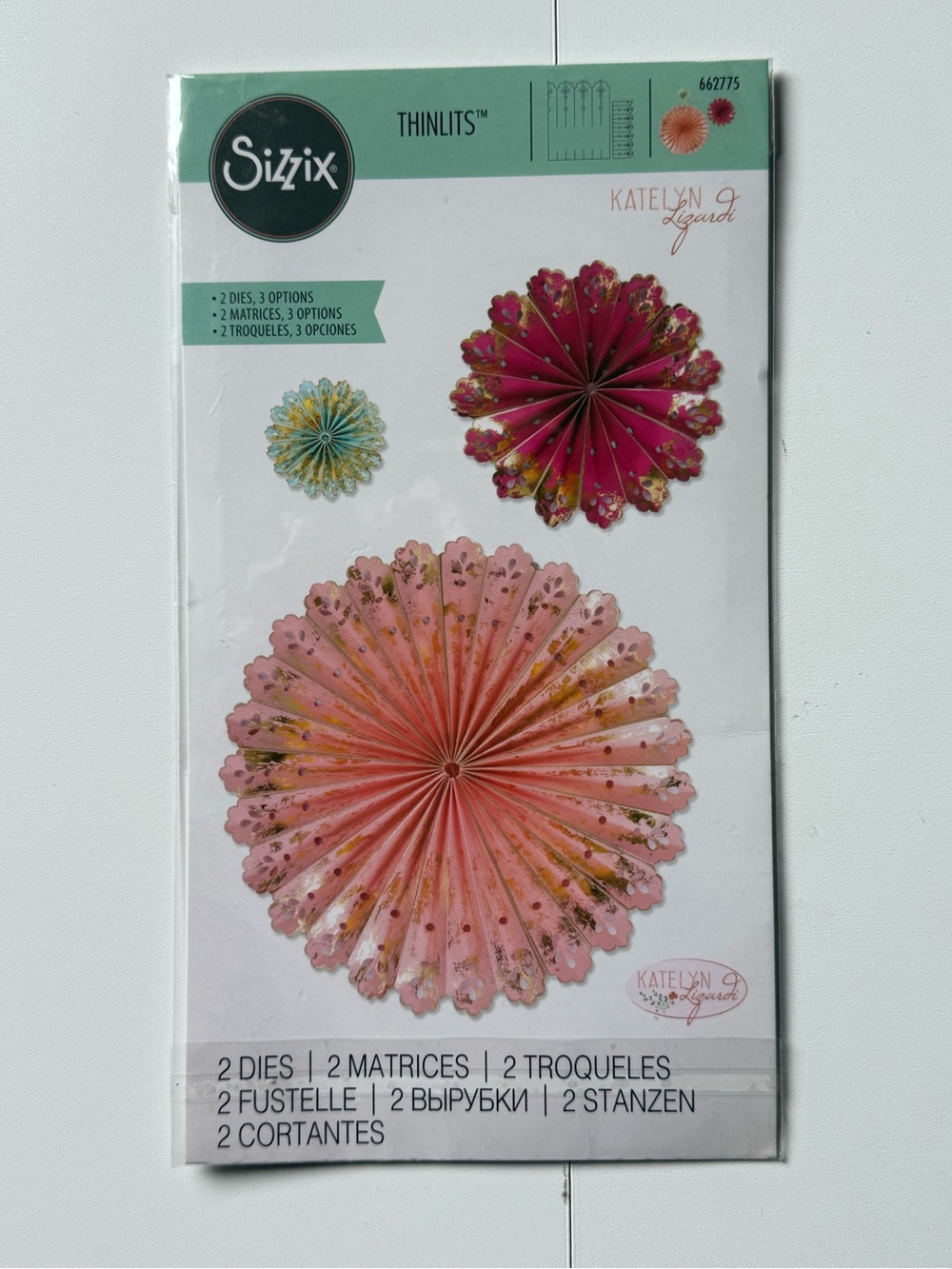 Sizzix Thinlits Party Fans Rose Metal Die Set 2PK by Katelyn Lizardi #662775